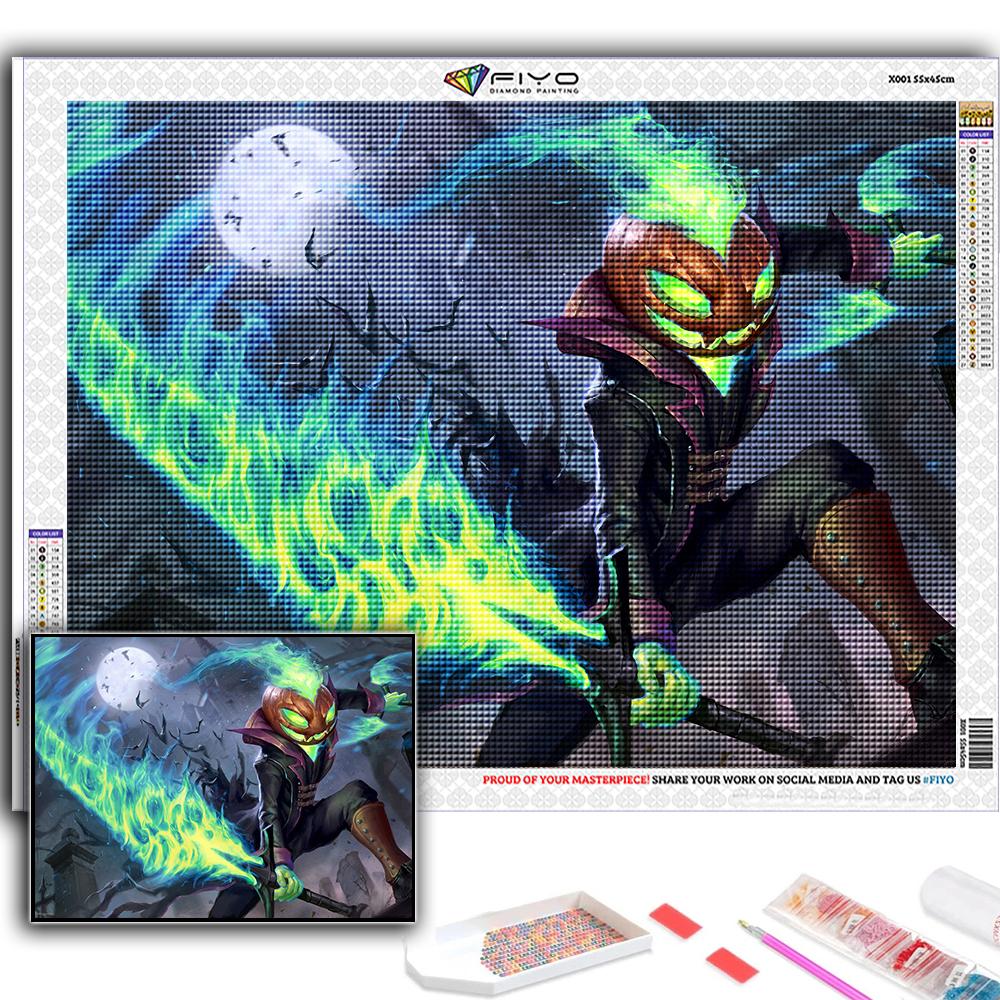 Алмазная картина Хэллоуин Страшная голова тыквы Человек Алмазная мозаика Ремесло Алмазная вышивка Картина