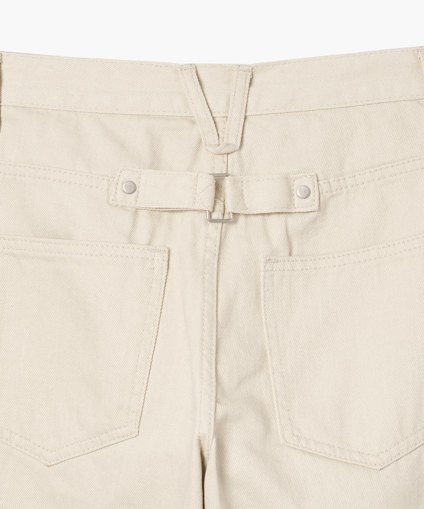 MILLO WOMEN Double Knee Cotton Loose Pants [Ecru]