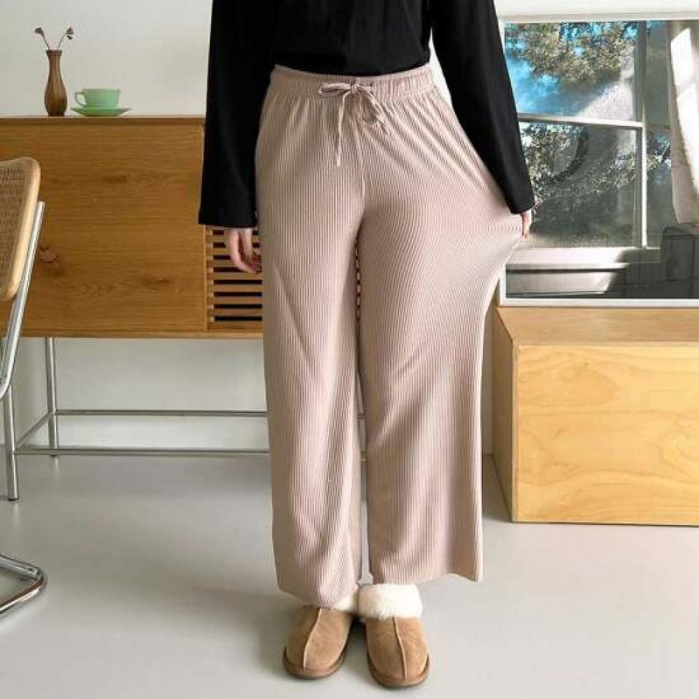 Shop Women Comfortable Wide Banding Rib Pants Won Wpt Wffkcfu