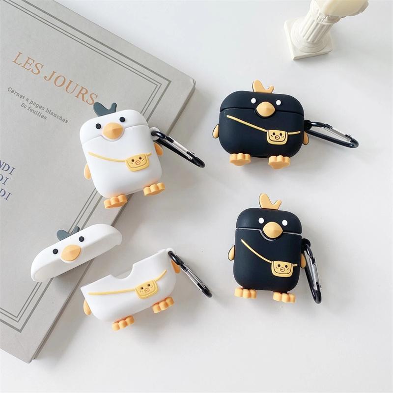 3D Чехол-утка для AirPods 4 2025 Мультяшный милый чехол для наушников для AirPods Pro 2 Чехол Мягкий чехол для AirPods 3