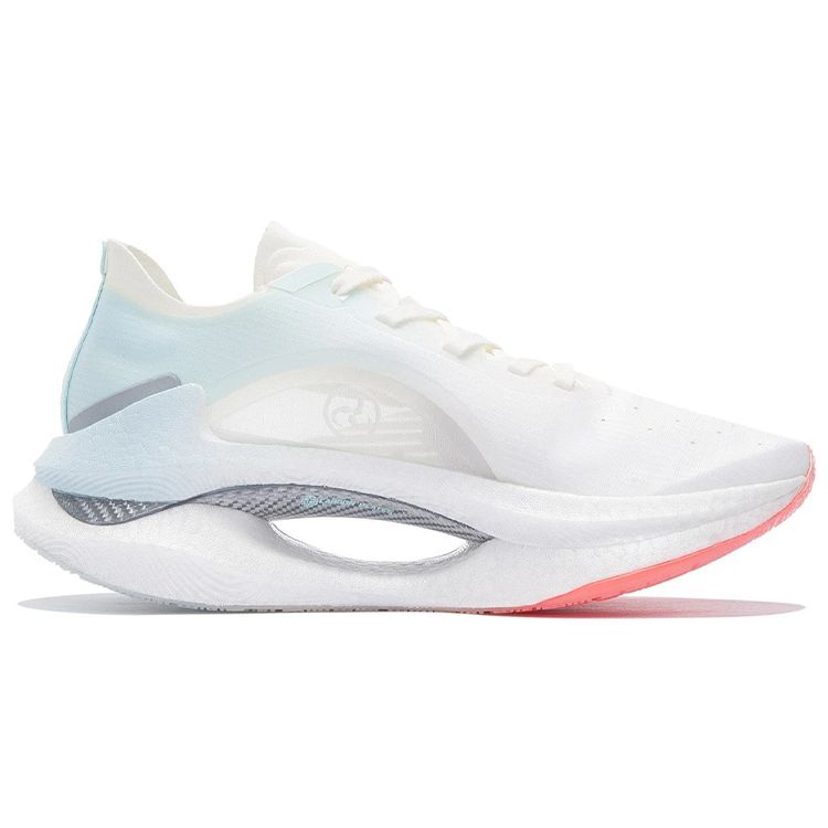 Li Ning Absolute Shadow Cushioning Durable Low Top Running Shoes Women Running Shoes White Blue ARRS002-4