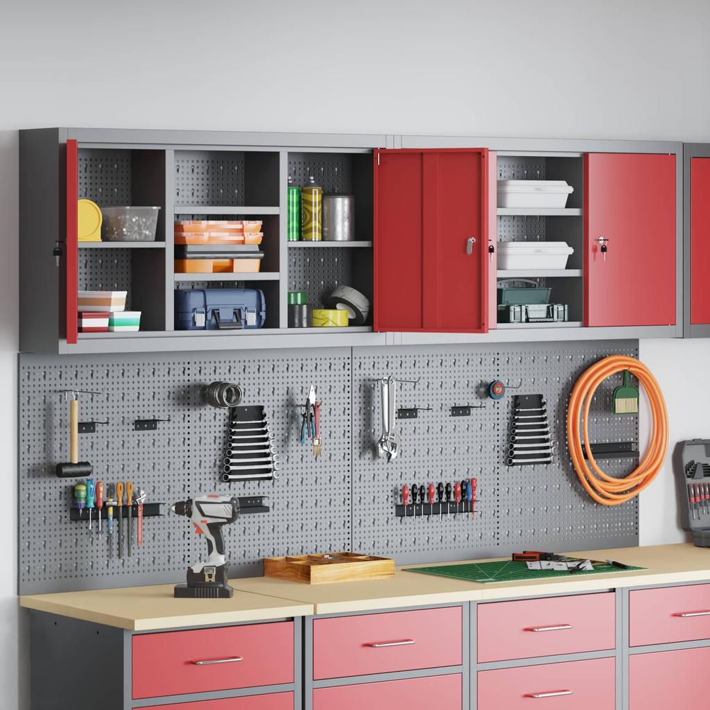 Tool Cabinet Set 6 pcs Red Powder Coated Steel