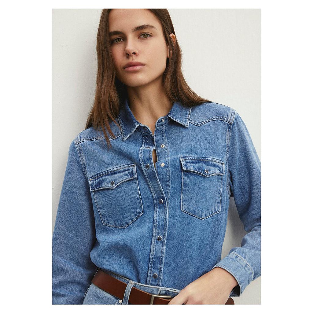 Gabriela Classic Denim Vintage Indigo Blue Jean Shirt Fitted 1210794-87200