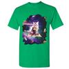 Cat Firing Rainbow Laser Riding Pizza Slice In Space Funny Cat Graphic TShirt Summer Cotton ONeck Short Sleeve Mens T Shirt