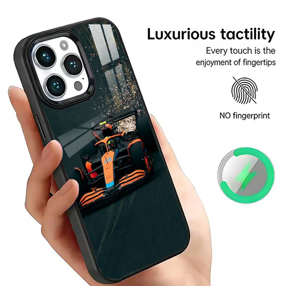 Чехол для телефона MCL34 MCL35 Formula car для iPhone 17, 16, 15, 14, 13, 12, 11 Plus, Pro, Магнитный для MagSafe, Беспроводная зарядка