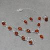 Baltic Amber Oval Shape Gemstone Jewelry Set Gift Necklace Bracelet Ring Earring