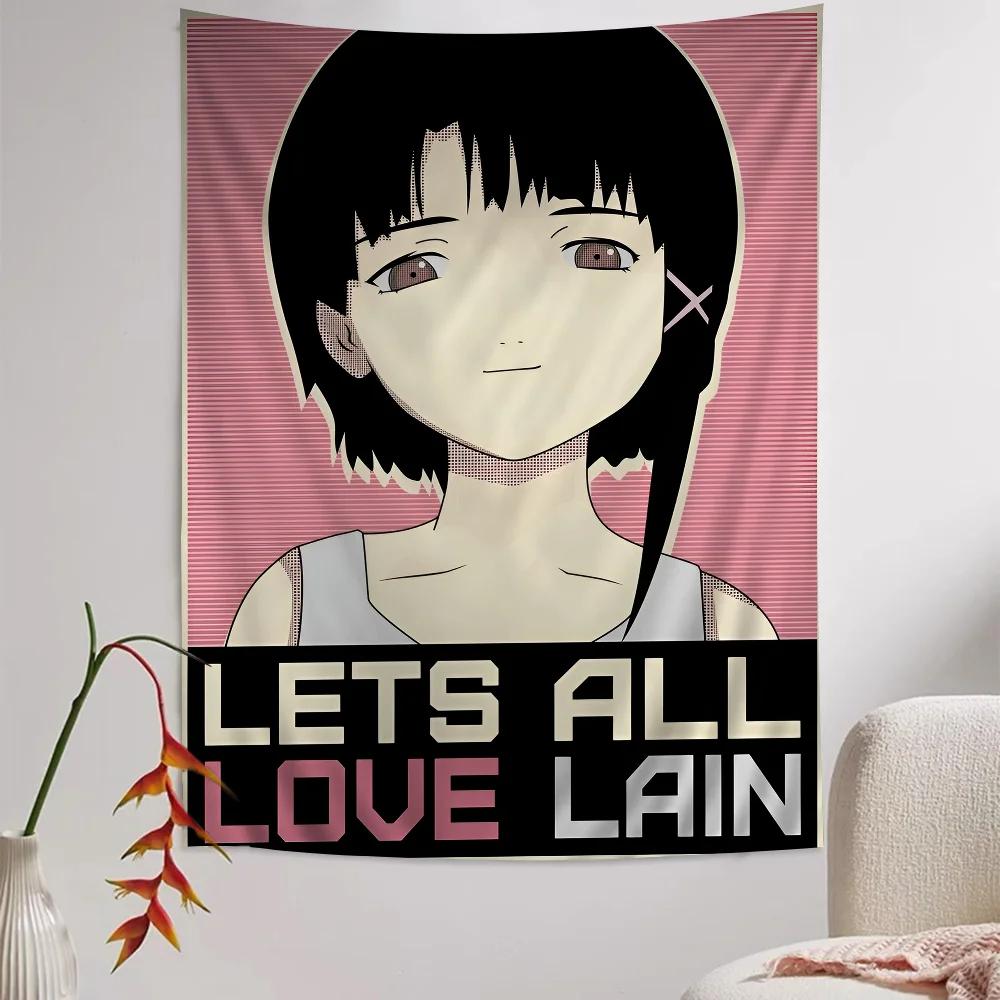 Serial Experiments Lain Cartoon Tapestry Art Science Fiction Room Home Decor Wall Hanging Home Decor