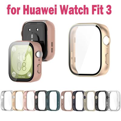 Чехол для часов для ПК для Huawei Watch Fit 3, защитная пленка из закаленного стекла для часов, защита от царапин, рамка с полным покрытием