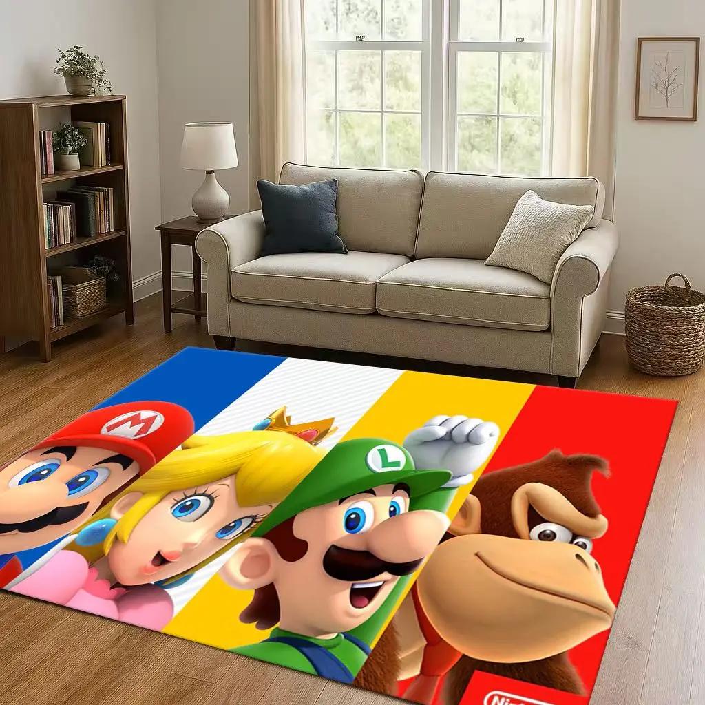 3D Mario Game Cartoon Christmas Gift Living Room Non-Slip Area Rug Carpet For Bedroom Playroom Sofa,Home Decor Doormat