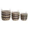Basket Set DKD Home Decor Polyester Colonial Fiber (38x38x36cm)