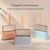 Metal Cat Litter Scoop Set with Large Wooden Handle and Candy Color Base