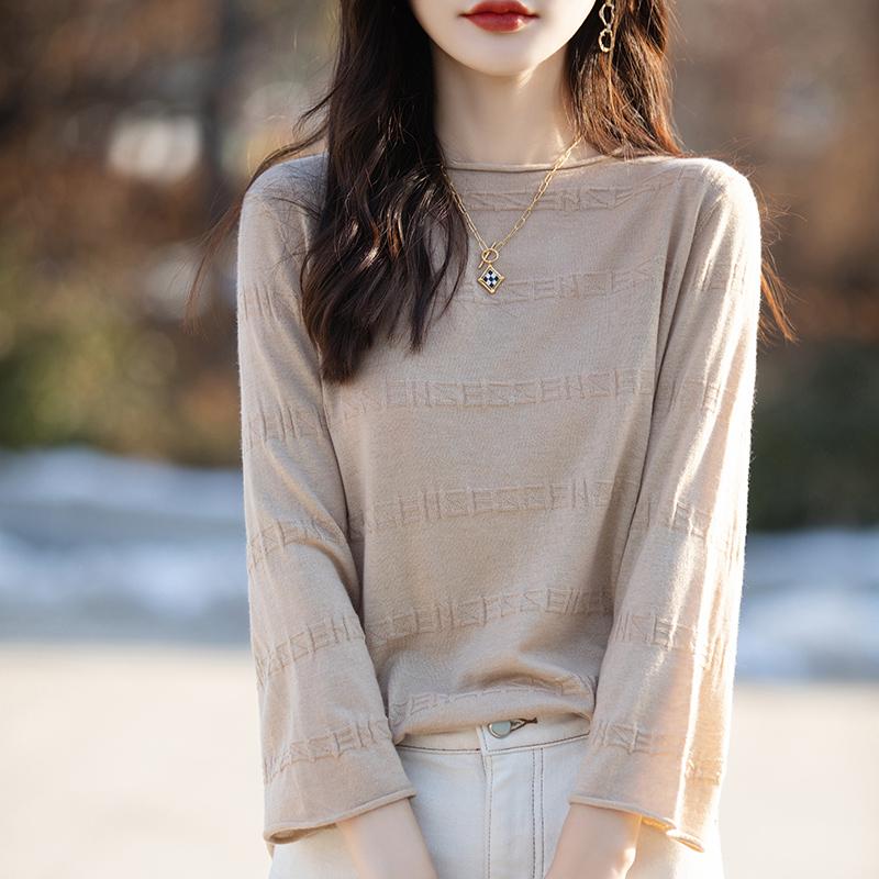 Всесезонный женский свитер из 50% шерсти и 50% шелка | Легкий теплый свитер из смеси | Роскошный трикотаж из кашемира и шелка