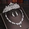 Temperament Korean Style Earrings Wedding Jewelry Set Necklace Earring Tiara Set Women Necklace