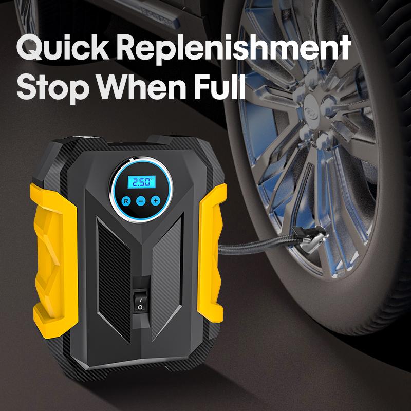 Carsun Портативный автомобильный воздушный компрессор 12 В 150 PSI, цифровой насос для накачивания шин, светодиодная лампа, насос для сжатия шин, компрессор для автомобиля, Motorcy Ball