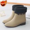 Women's Short Shaft Waterproof Rain Boots with Thermal Lining Nonslip Student Rubber Shoes Warm Comfortable Shoes for Women