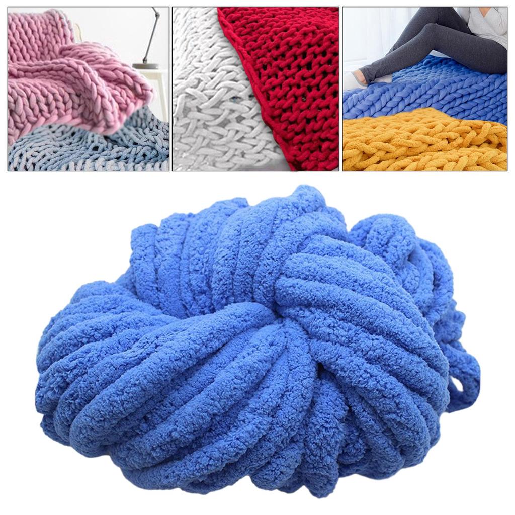Chunky Chenille Yarn Thick Yarn Jumbo Gauge 7 Plush Yarn Acrylic Bulky Yarn for Bed Hand Knitting Crochet Throw Cushion
