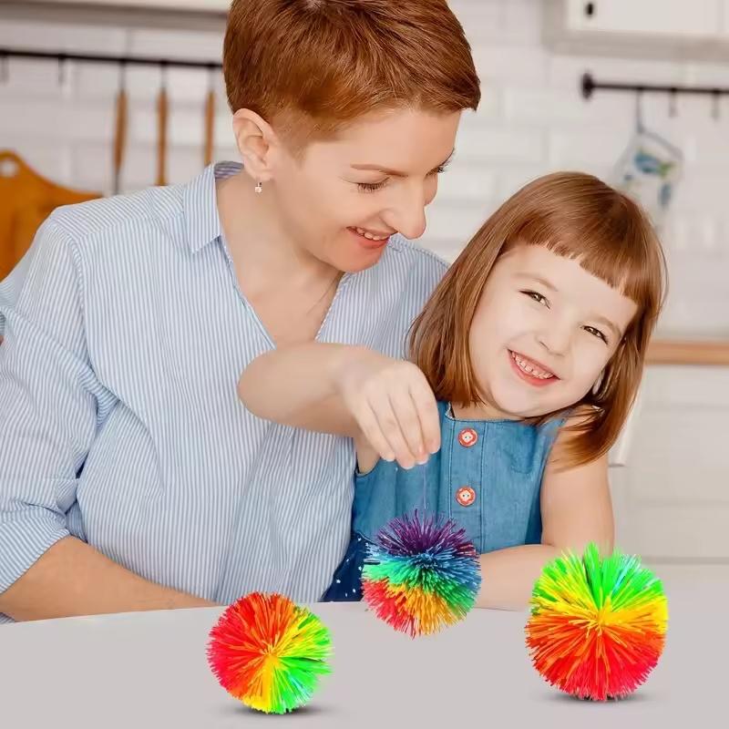 6/8/10cm Colorful Rubber Wire Jugging Ball Toy - Kids Anti-Stress Stretchy Ball Children's Novelty Funny Rubber Toy For Kids