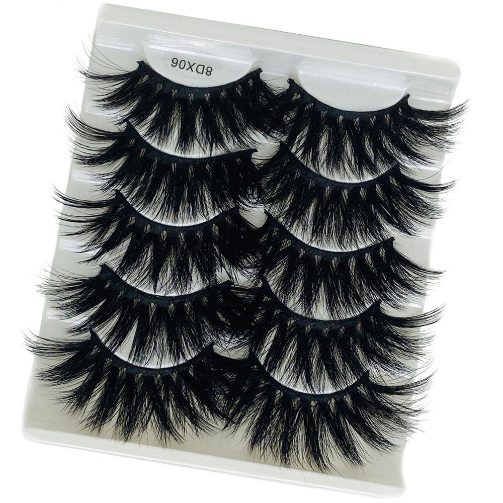 Woman's Fashion Eye Makeup Tools Dramatic Wispies Fluffies 8D Mink Hair False Eyelashes Thick Long