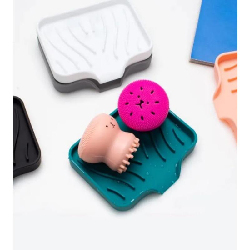 1 PC Silicone Bathroom Soap Dish Kitchen Sink Sponge Holder Rubber Soap Dish for Soap Shower Soap Dispenser Tray Sink