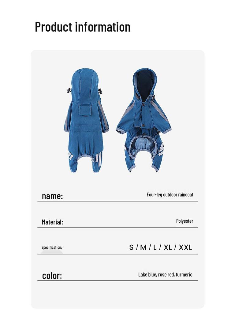 Waterproof Raincoat for Dogs - Available In Large, Medium, and Small Sizes. Perfect for Puppy Rainy Days. Outdoor Pet Apparel & Supplies.