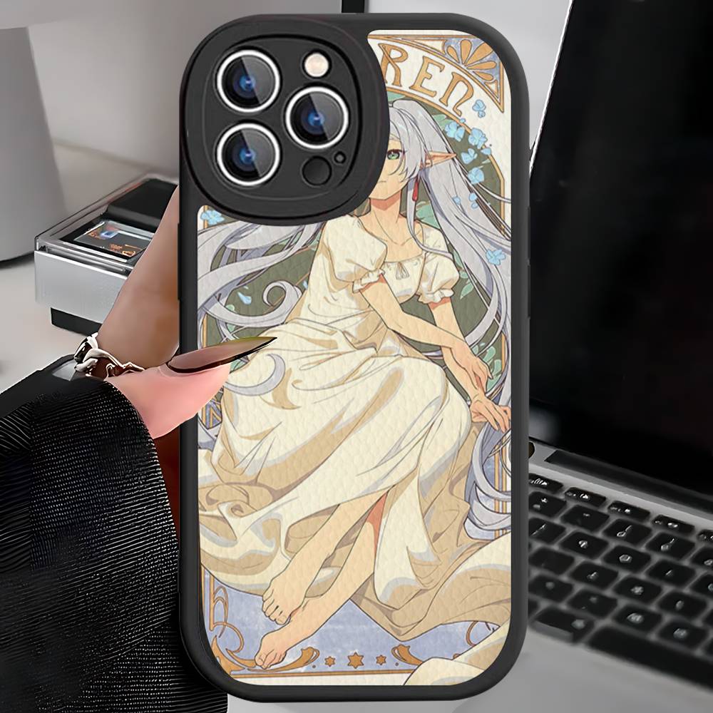 Аниме Фрирен Милый Кожаный Чехол Для Телефона Для IPhone 16 15 14 13 12 11 Pro Max Plus Ударопрочный Чехол