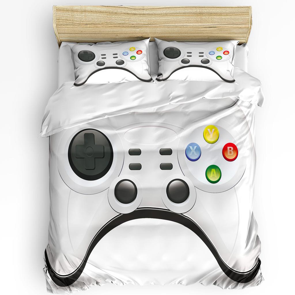 Белый Черный Фигурка Игра Комиксы Пододеяльник Постельное белье Домашний пододеяльник Наволочки Спальня Постельное белье Без простыни