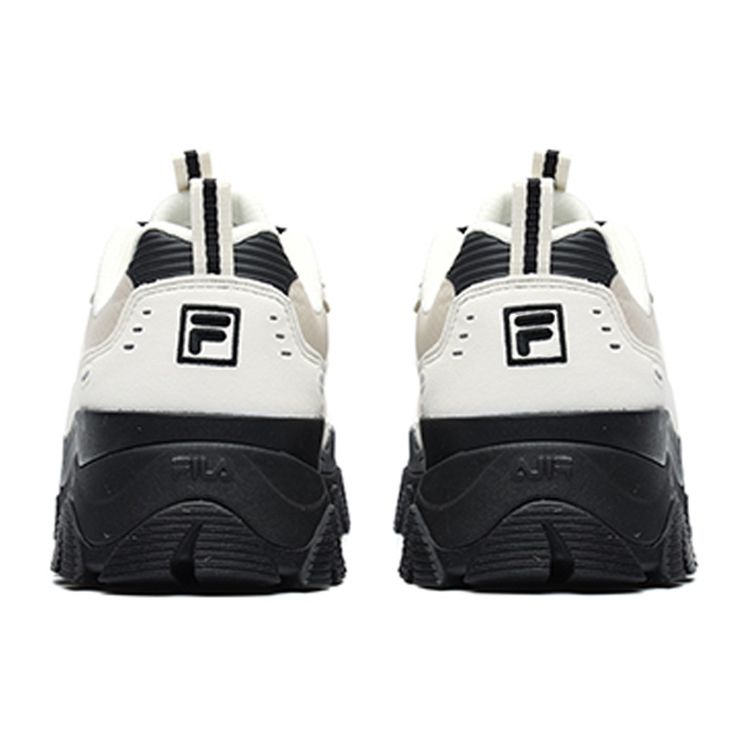 Fila Hike Ткань Синтетическая кожа Круглый носок Шнуровка Низкий верх Папины кроссовки Женские кроссовки Черный Белый F12W144132FWA