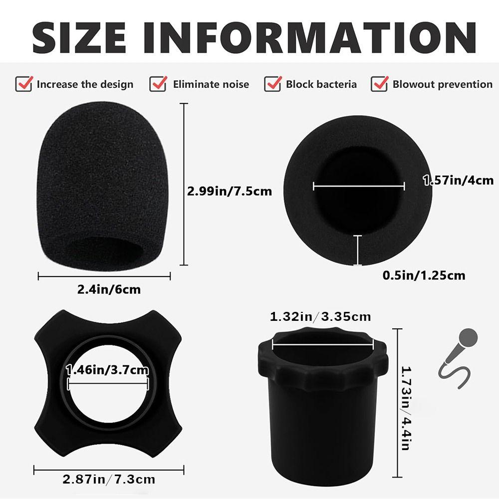 Silicone Microphone Skidproof Case Shakeproof Mic Non-Skid Ring Silicone Ring  Wired/Wireless Mic