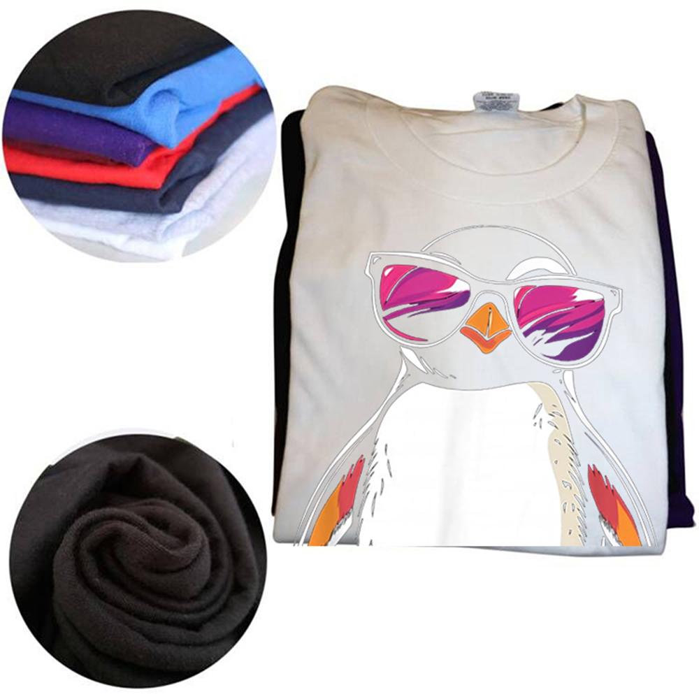 Funny Penguin Wearing Sunglasses Bird T-Shirt Women Clothing Fashion T Shirts Cotton Short Sleeve Oversized Loose T-shirt Tops