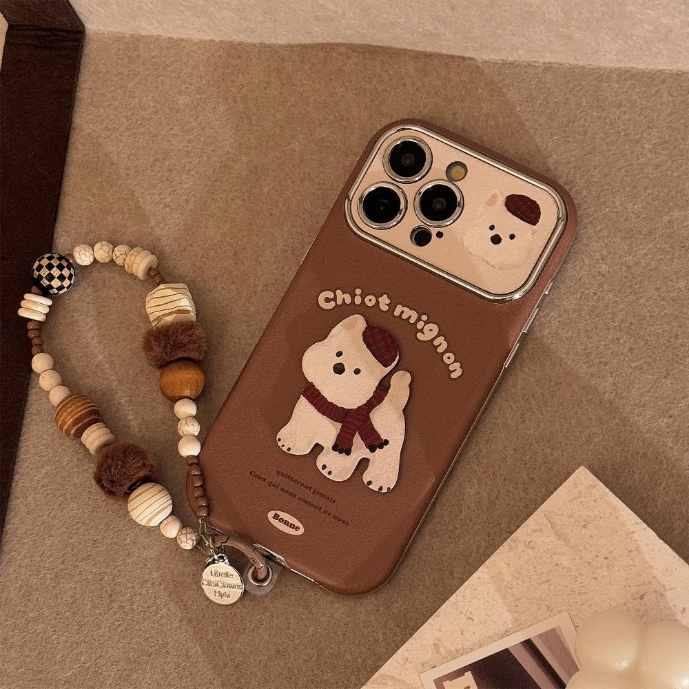 Коричневый 3D чехол из натуральной кожи для Apple iPhone 17 Pro Max и iPhone 16, с мультяшным дизайном, доступен в нескольких размерах.