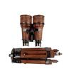 Nautical Antique Brass Telescope Binocular Leather with Tripod Desk Vintage Dollond London 1920