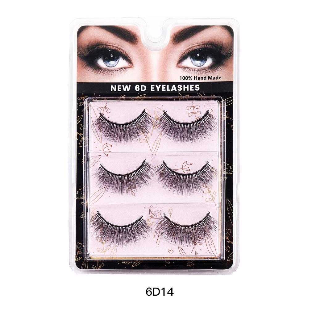 Натуральное химическое волокно 3 пары накладных ресниц, имитация ресниц интернет-знаменитости, пара нарощенных ресниц