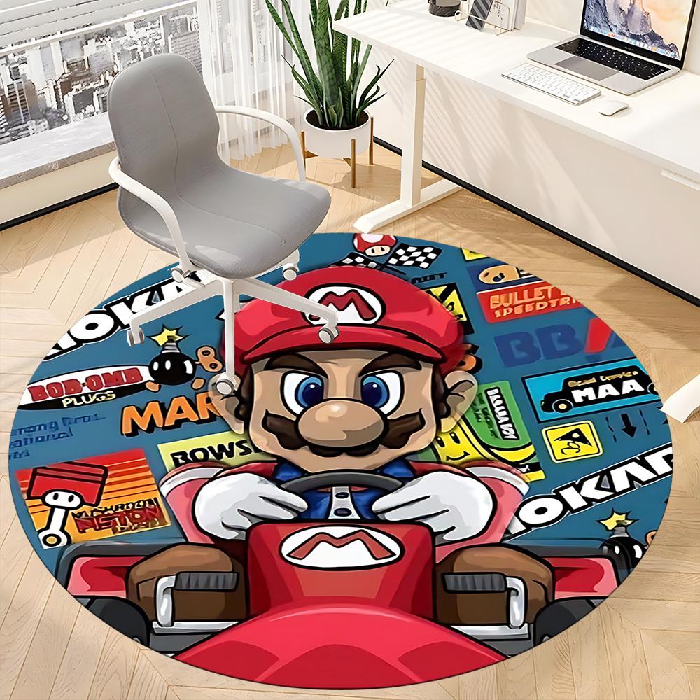 1 шт. Круглый ковер для гонок Mario Kart, для офиса, под офисные стулья, спальни, гостиной, домашний декор a0926202