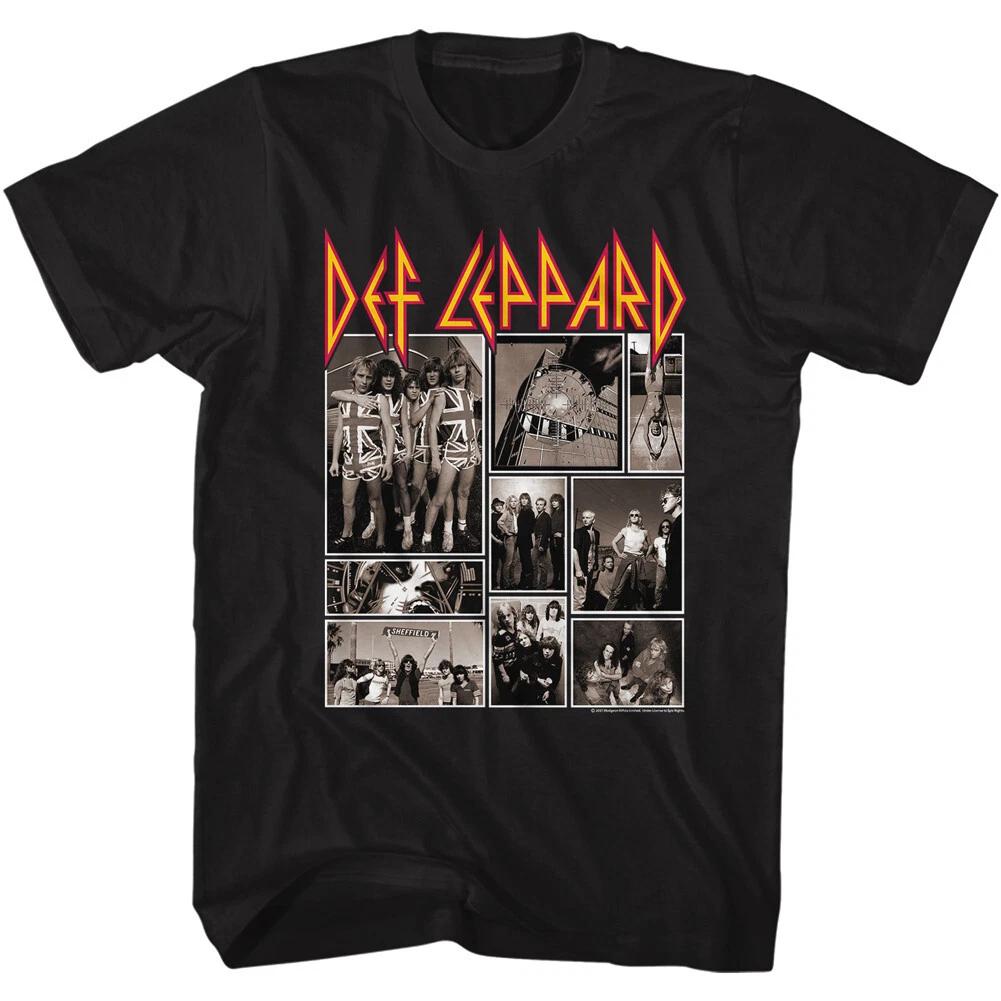 Def Leppard Picture Collage Men's T Shirt Rock Music Band Merch