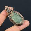 Prehnite Gemstone Pure Copper Wire Wrapped Handmade Pendant Fancy Jewelry Gift For Her