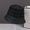 Autumn and winter simple and versatile face small bucket hat women's outdoor cold and warm plush knitted basin hat bucket hat
