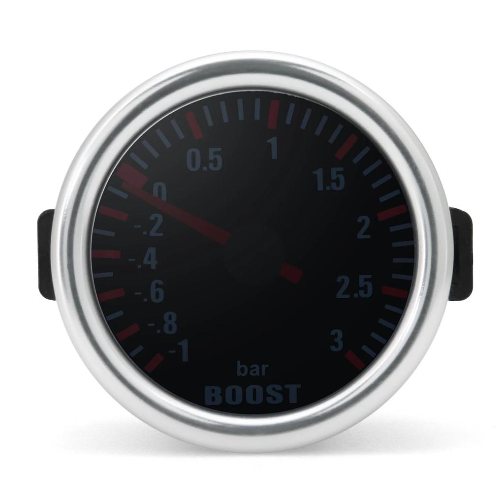 3.0 BAR Universal Smoke Len Turbo Boost Mechanical Car Wthie LED Gauge -1~0~3Bar Turbo Boost Meter 12V