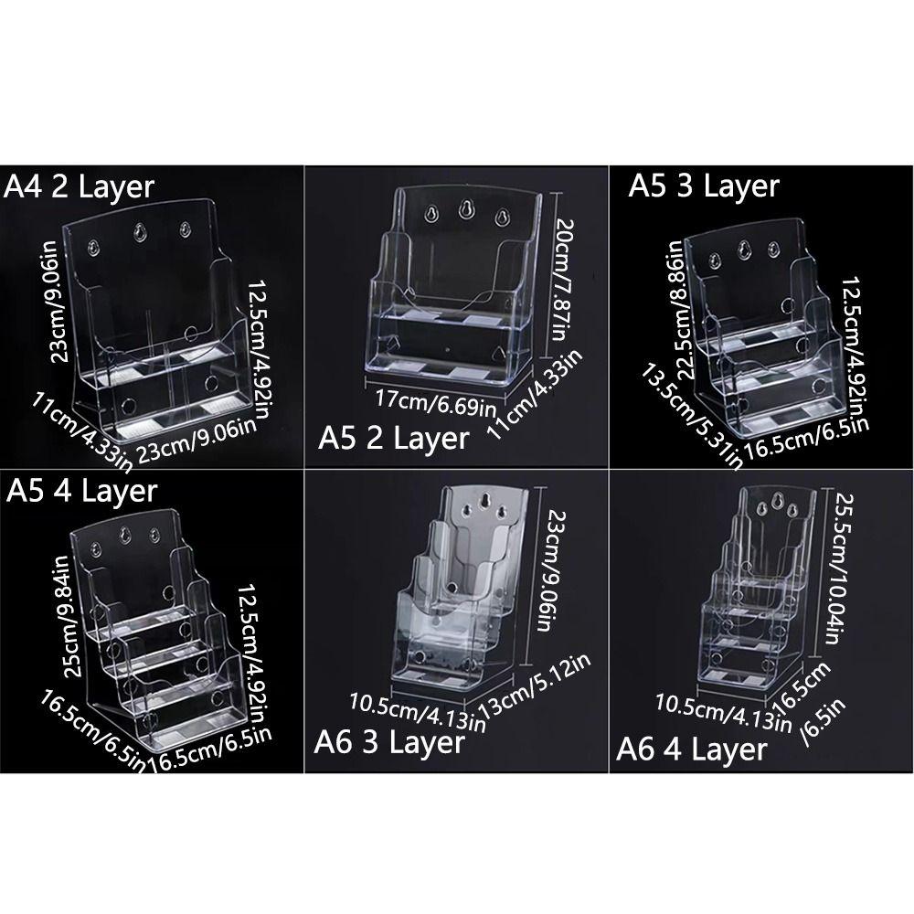 2/3/4 Layers Brochure Holder Wall Mount Desktop Document Rack  Restaurant