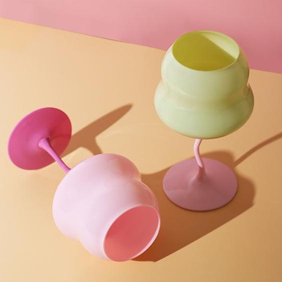 Cream Goblet Medieval Retro Crystal Glass Home Decorative Cup Sparkling Wine Glass Juice Cup for Cold Drink