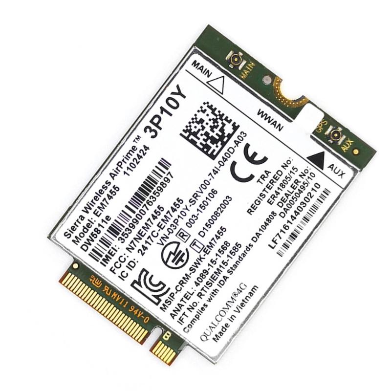 Карта EM7455 Беспроводной 4G WWAN NGFF Модули Замена Автономный, Режимы SUPL 2.0, XTRA3.0 AT Команды 50 Мбит/с Загрузка