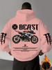 Мужская Женская Толстовка с Капюшоном Beast Racing Мотоциклетная Осень Зима Свободная Повседневная Спортивная Одежда Ежедневная Уличная Отпускная Фитнес Одежда