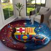 1pc Barcelona FC Rug, Comfortable Printed Home Round Carpet, Cozy Office Chair Rug