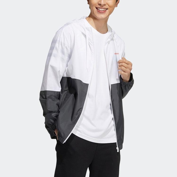 adidas neo M Fav Any Wb 1 Contrasting Colors Logo Printing Sports Jacket White Gray Men's GP5650