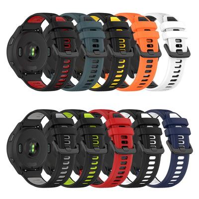 Ремешок для часов 18 мм, 20 мм, 22 мм для Garmin Forerunner 265 265S, двухцветный силиконовый ремешок для часов Garmin Venu SQ Venu 2 3S