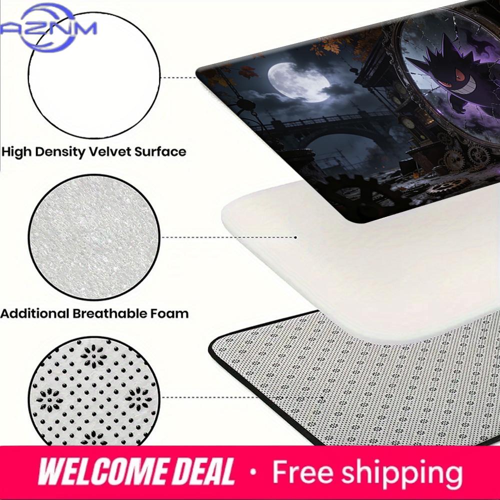 Pokemon Gengar Non-Slip Doormat Soft Flannel Floor Mat for Home Bedroom Living Room Decor