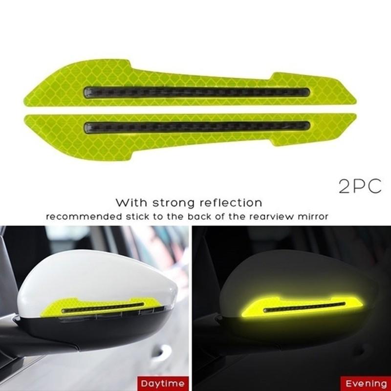 2 шт./компл. автомобильные светоотражающие предупреждающие наклейки для зеркала заднего вида, светоотражающие наклейки для автомобиля, маркеры безопасности, предупредительная защитная наклейка для ночной безопасности
