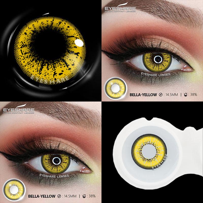 1 Pair Anime Colored Lens for Eyes Cosplay Purple Lenses Colorful Pupils Blue Eye Lens Red Lenses Yearly Yellow Lenses