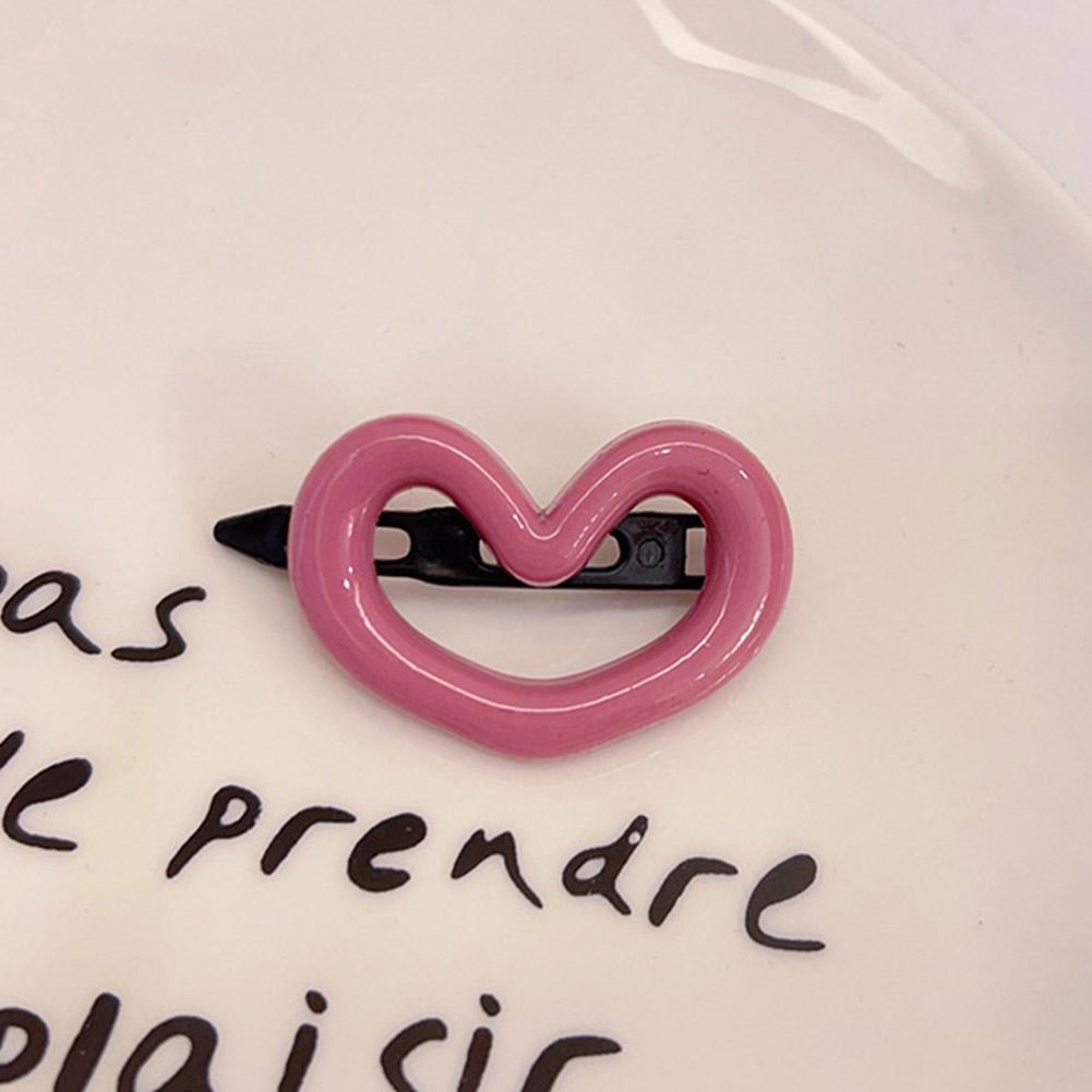 Super Cute Pink Beige Heart-shaped Pentagram Hair Clip Kawaii Korean Stars Hairpin Hairpin For B8B7