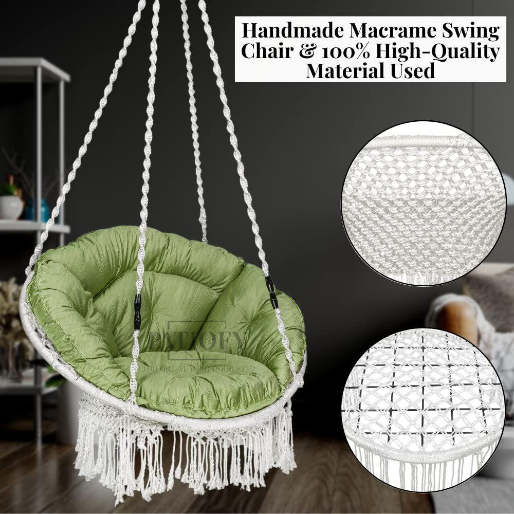 Premium Round Shaped Swing Chair/Jhula for Balcony/Swing for Adult Indoor/Hammock Swing/Zula for Home/ 200kgs Weight Capacity