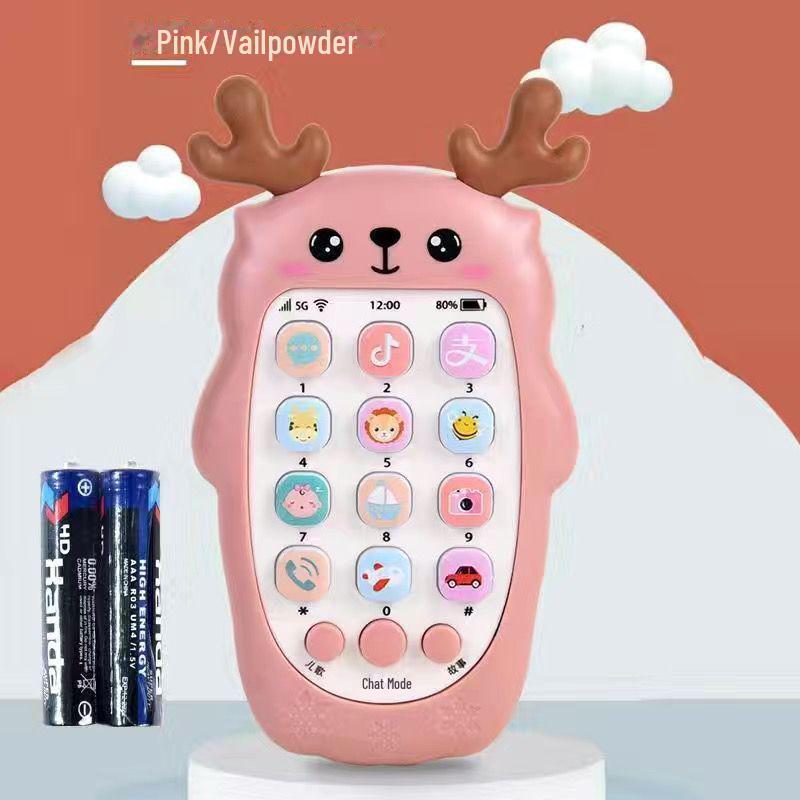 Перезаряжаемая развивающая музыкальная игрушка-телефон для девочек и мальчиков, жевательный дизайн, для возраста 0-3 года
